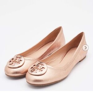 Euc Tory Burch Metallic Rose Loafers 8.5